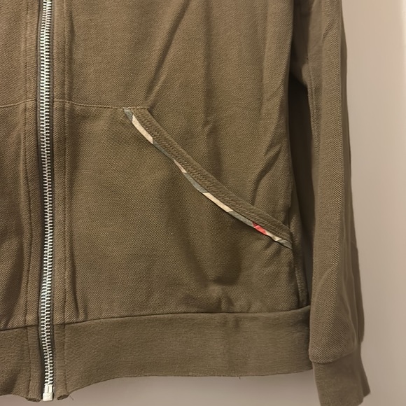 Burberry full olive green track suit with Burberry print piping, lightly worn - Picture 4 of 16